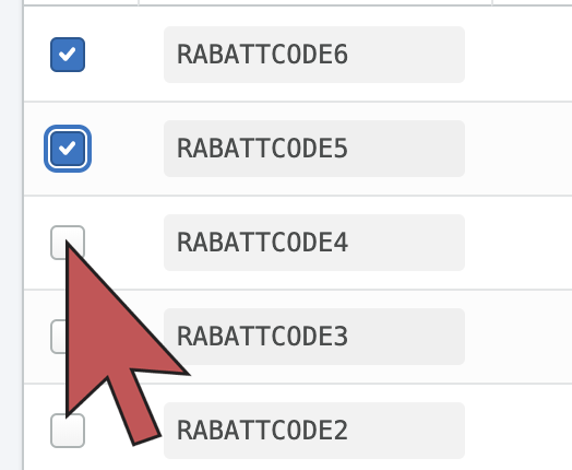 Zeigt杯Pfeil, der uber einem Kontrollkastchen联系冯einem Rabattcode schwebt。